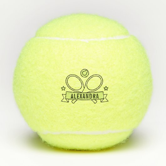 Aangepaste Tennis Racquet Naam Tennisballen (Voorkant)