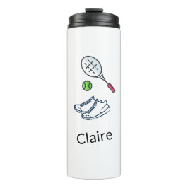 Aangepaste Tennis-schoenen, rackset en Green Ball  Thermosbeker