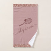 Aangepaste Tennis Script Name Mauve Glitter Handdoek (Handdoek)