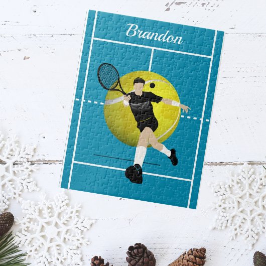 Aangepaste Tennis Speler Hof Jigsaw Puzzel