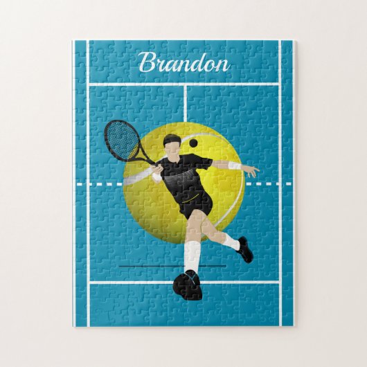 Aangepaste Tennis Speler Hof Jigsaw Puzzel (Verticaal)