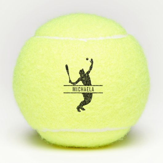 Aangepaste Tennis Speler Naam Thema Gepersonalisee Tennisballen (Voorkant)