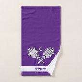 Aangepaste Tennis Thema Monogram Naam Tennisbal Handdoek (Handdoek)