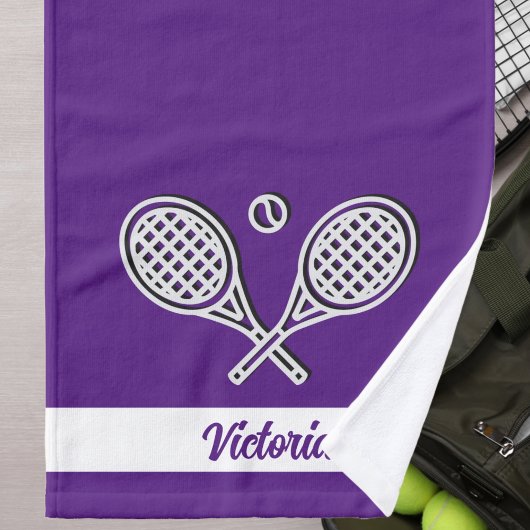Aangepaste Tennis Thema Monogram Naam Tennisbal Handdoek