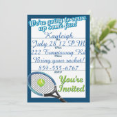Aangepaste tennis thema uitnodigen kaart (Staand voorkant)