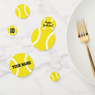 Aangepaste tennis verjaardagsfeestje benodigdheden confetti