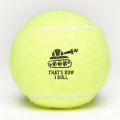 Aangepaste tennisballen met grappig logo en citaat (Voorkant)