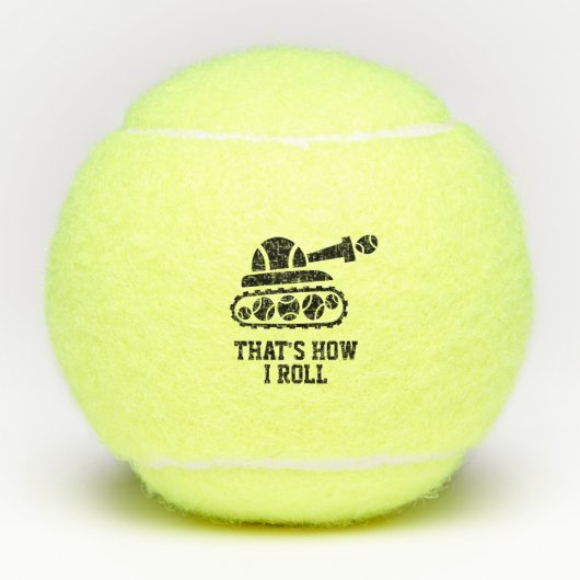 Aangepaste tennisballen met grappig logo en citaat (Voorkant)