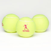 Aangepaste tennisballen met roze vrouw silhouet (Multi)