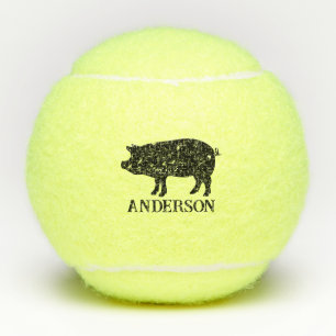 Aangepaste tennisballen met  zwart varken logo