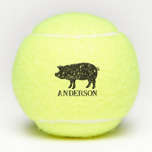 Aangepaste tennisballen met zwart varken logo (Voorkant)