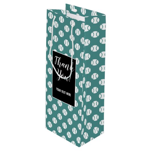 Aangepaste tennisballistische wijnflesszak wijn cadeautas (Voorkant Gekanteld)