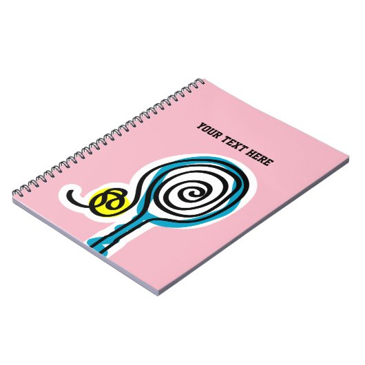 Aangepaste tennisboekcadeaus voor speler of coach notitieboek (Linkerzijde)