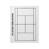 Aangepaste tennislessen notitieblok met rechtsvorm (Linkerzijde)