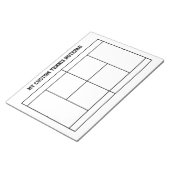 Aangepaste tennislessen notitieblok met rechtsvorm (Schuin)