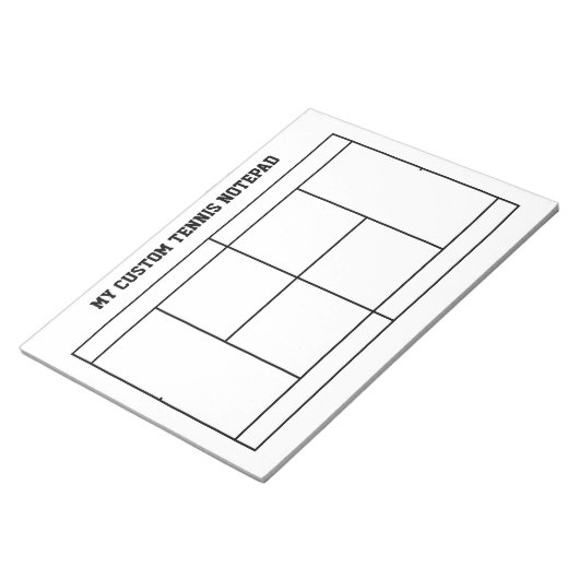 Aangepaste tennislessen notitieblok met rechtsvorm (Schuin)