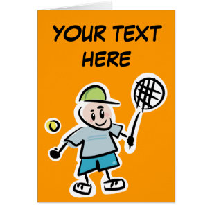 Aangepaste tennissekaart met een leuke cartoon-spe