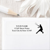 Aangepaste tennisspeler silhouet sport logo etiket (Insitu)