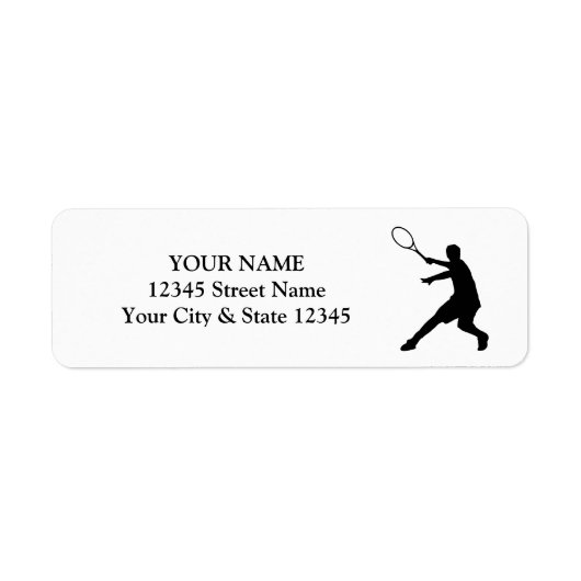 Aangepaste tennisspeler silhouet sport logo etiket (Voorkant)
