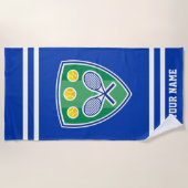 Aangepaste tennisstrandhanddoek met doorgesneden l strandlaken (Voorkant)