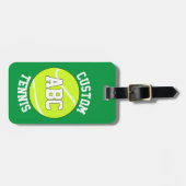 Aangepaste tennisteamnaam & afspeelletters Initial Bagagelabel (Voorkant horizontaal)