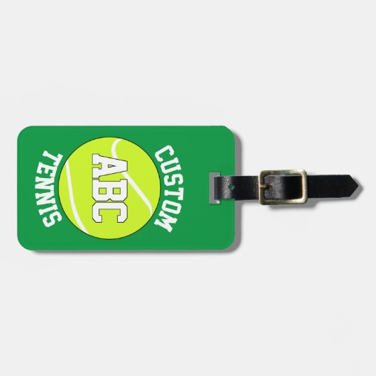 Aangepaste tennisteamnaam & afspeelletters Initial Bagagelabel (Voorkant horizontaal)