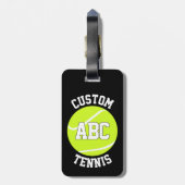 Aangepaste tennisteamnaam & afspeelletters Initial Bagagelabel (Achterkant verticaal)