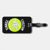 Aangepaste tennisteamnaam & afspeelletters Initial Bagagelabel (Achterkant horizontaal)