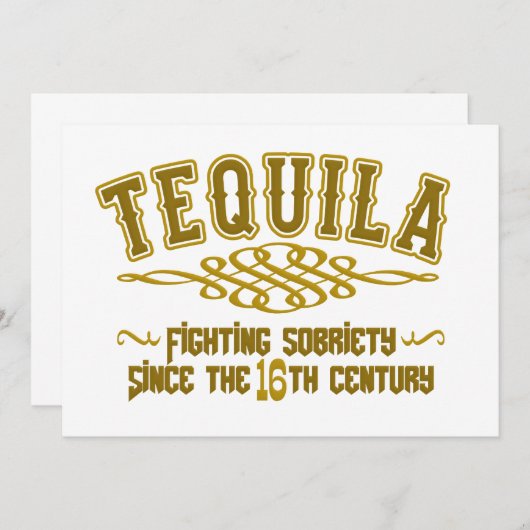 aangepaste TEQUILA-uitnodiging Kaart (Voorkant / Achterkant)