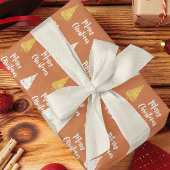 Aangepaste Terracota witte gouden kerstboom Cadeaupapier