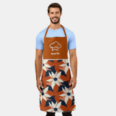 Aangepaste Terracotta Witte Bloemen Elegant Schort (Gedragen)