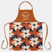 Aangepaste Terracotta Witte Bloemen Elegant Schort (Voorkant)