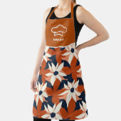 Aangepaste Terracotta Witte Bloemen Elegant Schort (Insitu)