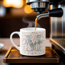 Aangepaste Terrazzo Monogram Espresso Mok