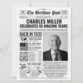 Aangepaste Terug in 1930 krant Verjaardag Kaart, T Feestdagenkaart (Voorkant)