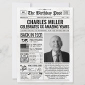 Aangepaste Terug in 1931 krant Verjaardag Kaart, T Feestdagenkaart (Voorkant)