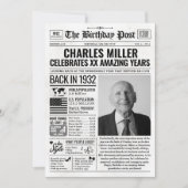 Aangepaste Terug in 1932 krant Verjaardag Kaart, T Feestdagenkaart (Voorkant)