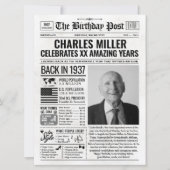 Aangepaste Terug in 1937 krant Verjaardag Kaart, T Feestdagenkaart (Voorkant)