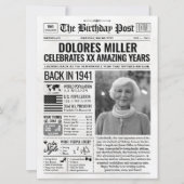 Aangepaste Terug in 1941 krant Verjaardag Kaart, T Feestdagenkaart (Voorkant)