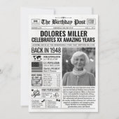 Aangepaste Terug in 1948 krant Verjaardag Kaart, T Feestdagenkaart (Voorkant)