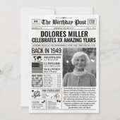 Aangepaste 'Terug in 1949' Kranten Verjaardagskaar Feestdagenkaart (Voorkant)
