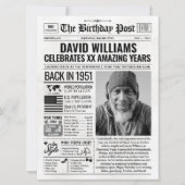 Aangepaste Terug in 1951 krant Verjaardag Kaart, T Feestdagenkaart (Voorkant)