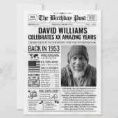 Aangepaste Terug in 1953 krant Verjaardag Kaart, T Feestdagenkaart (Voorkant)