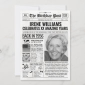 Aangepaste Terug in 1956 krant Verjaardag Kaart, T Feestdagenkaart (Voorkant)