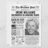 Aangepaste Terug in 1959 krant Verjaardag Kaart, T Feestdagenkaart (Voorkant)