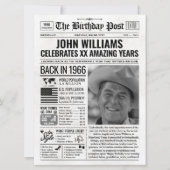 Aangepaste Terug in 1966 krant Verjaardag Kaart, T Feestdagenkaart (Voorkant)