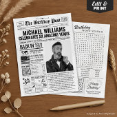 Aangepaste Terug in 1971 krant Verjaardag Kaart, T Feestdagenkaart