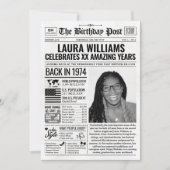 Aangepaste Terug in 1974 krant Verjaardag Kaart, T Feestdagenkaart (Voorkant)