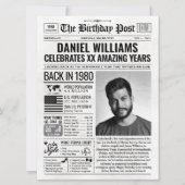 Aangepaste Terug in 1980 krant Verjaardag Kaart, T Feestdagenkaart (Voorkant)