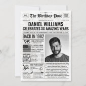 Aangepaste 'Terug in 1982' Krant Verjaardagskaart, Feestdagenkaart (Voorkant)